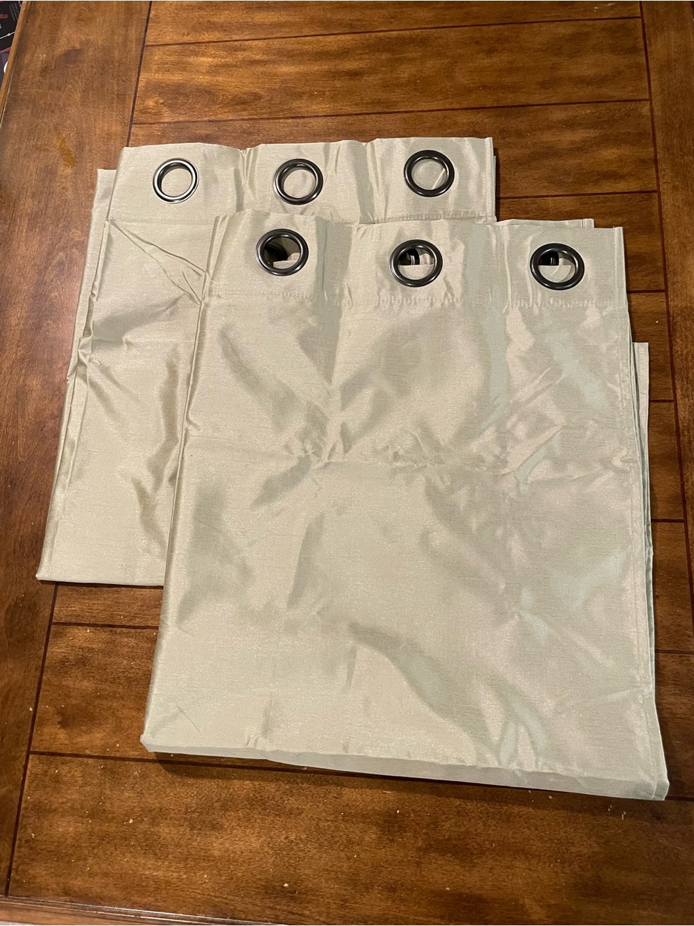 Neutral Sage Grommet Top Window Curtain Panels - Set of 2